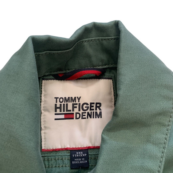 Tommy Hilfiger Denim Women's Size XXS Long Sleeve Logo Denim Jacket - Picture 6 of 15
